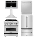 30 in. Dual Fuel Range, Range Hood, Microwave Drawer, Dishwasher, Refrigerator X569803