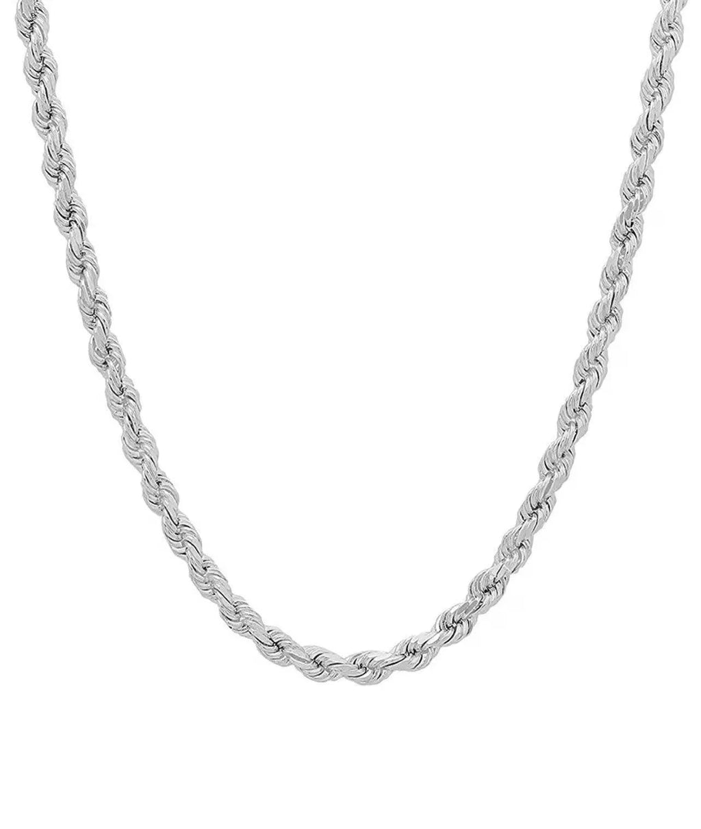 925 Solid Sterling Silver 4mm Rope Chain M16342