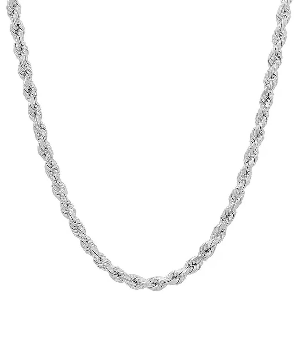 925 Solid Sterling Silver 4mm Rope Chain M16342