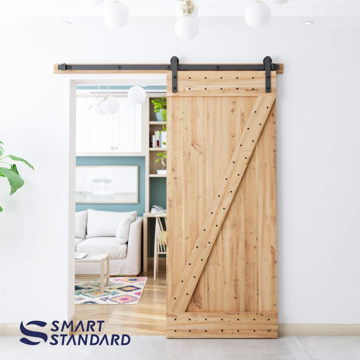 6ft Heavy Duty Sliding Barn Door Hardware Kit for 36" Wide Door Panel S68192