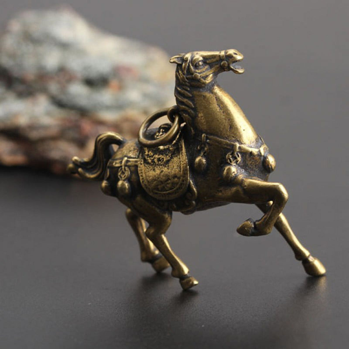 Solid Copper Race Horse Miniature Figurines Desk Decor Ornament Handmade Crafts P880