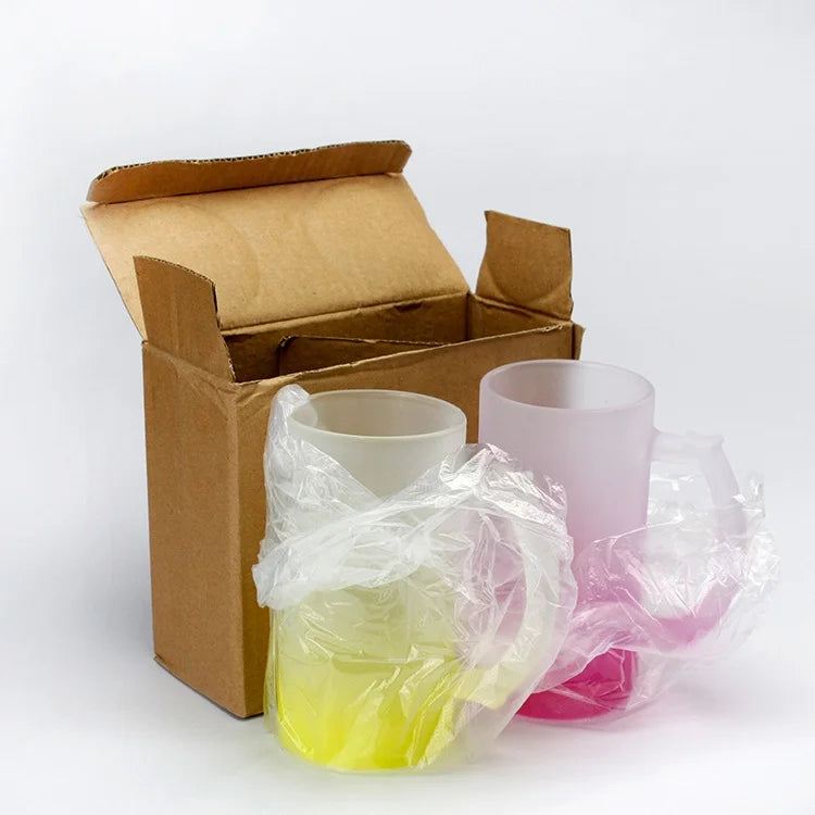 2 Pieces Frosted Glass 16 oz Mug E20489