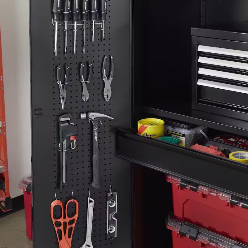 7-Piece Heavy Duty Welded Steel Garage Storage System in Black I70734