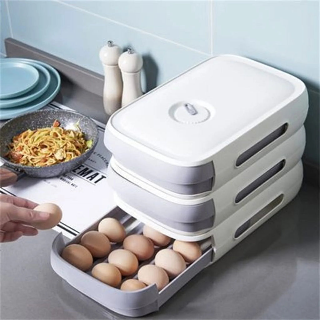 Large-capacity drawer-type egg storage box with lid A50798