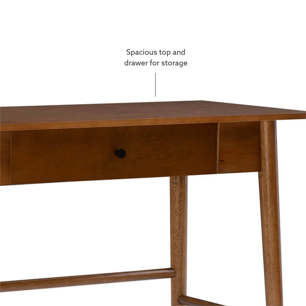 Mid-Century Wood/Metal Office Desk in Walnut Brown Y971000