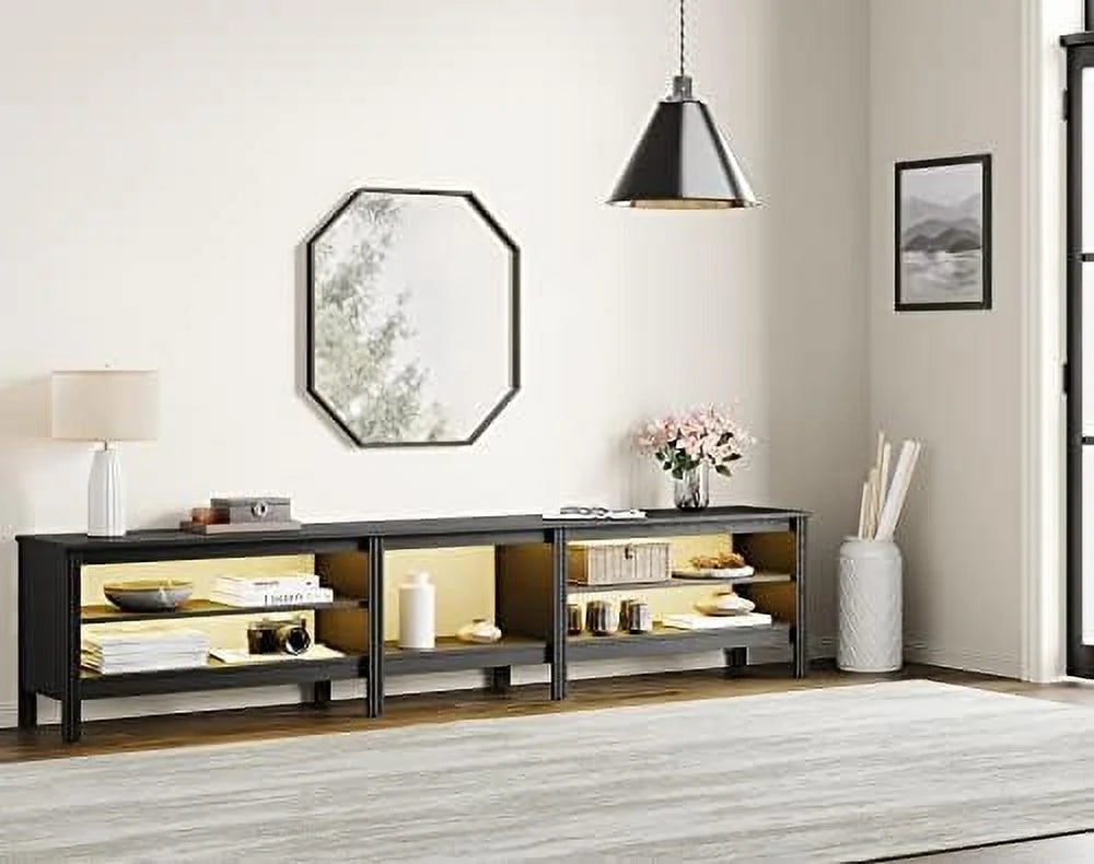 Black TV Stand with 16 Color LED up to 75 Inches A851754