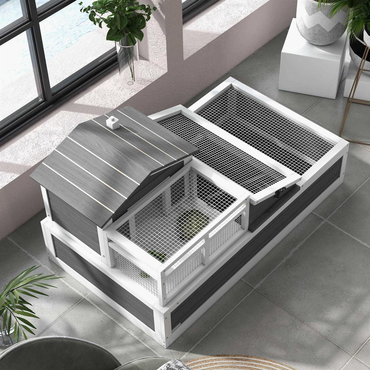 3-Room 2 Stories Wooden Tortoise Enclosure B891