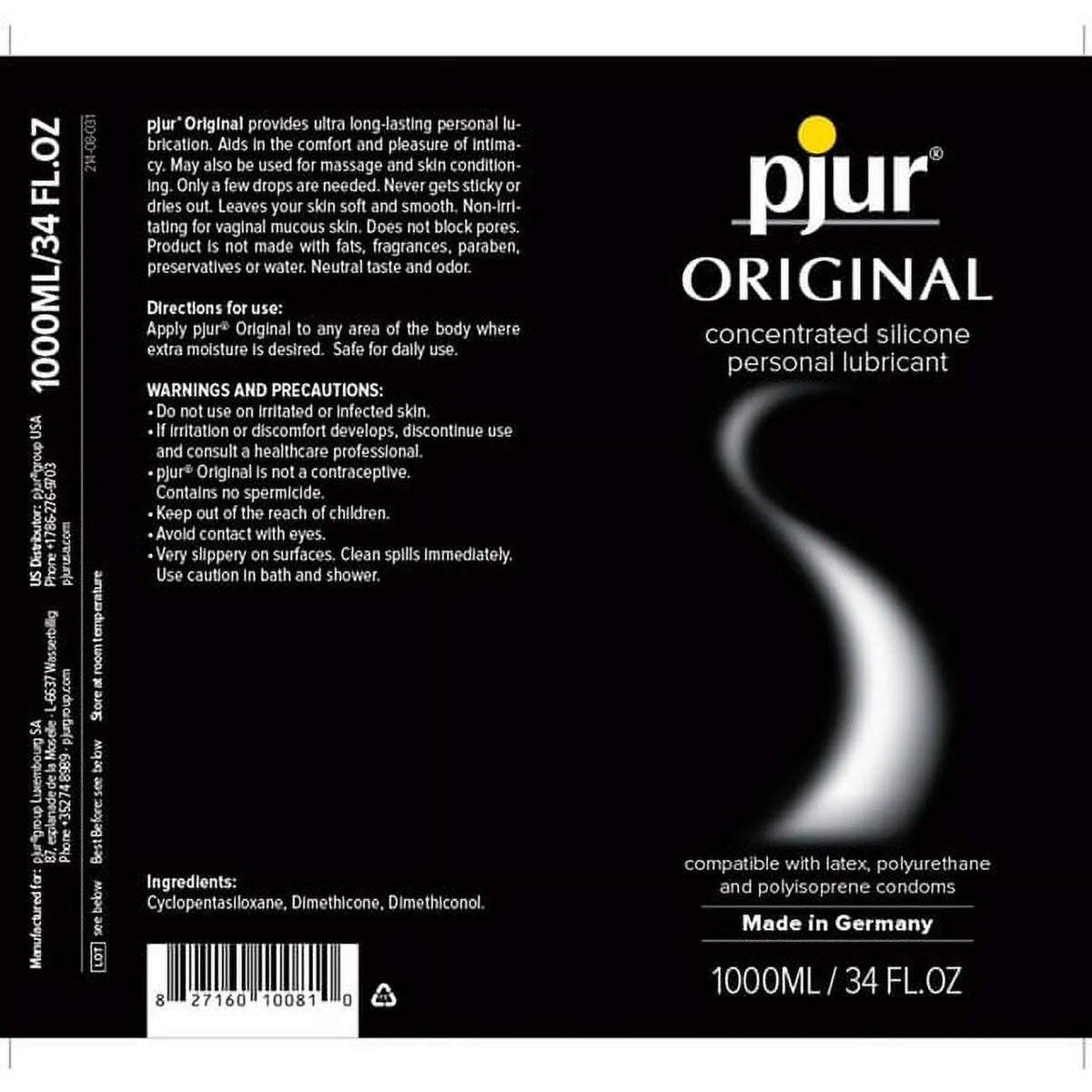 Silicone Based Personal Lubricant, 34 oz E953638