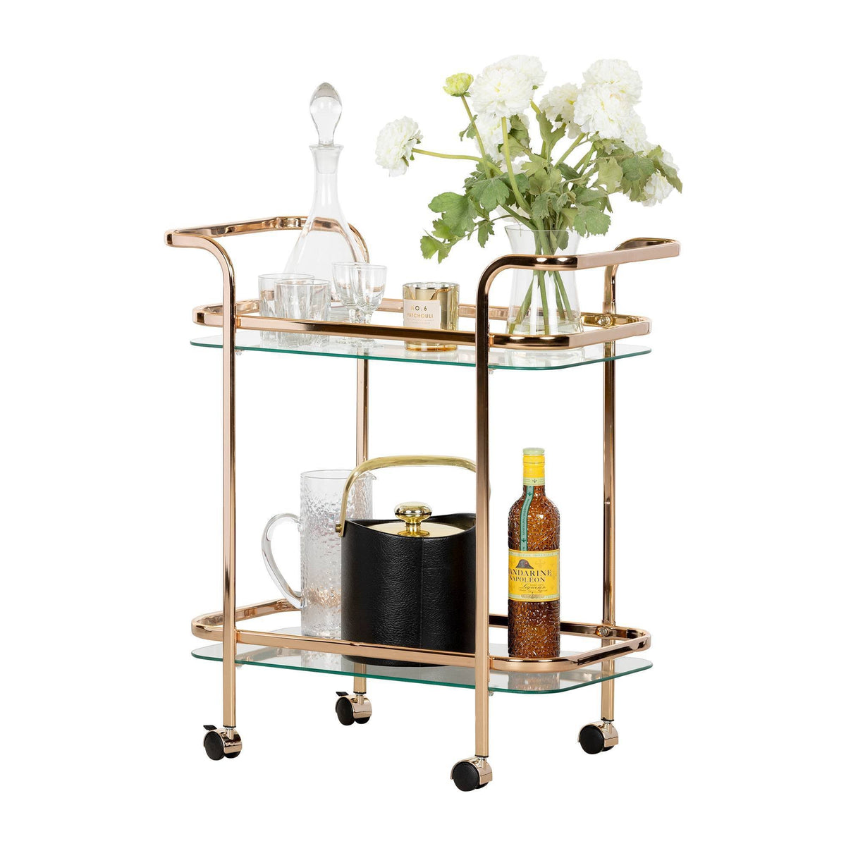 Gold Glass Bar Cart E596