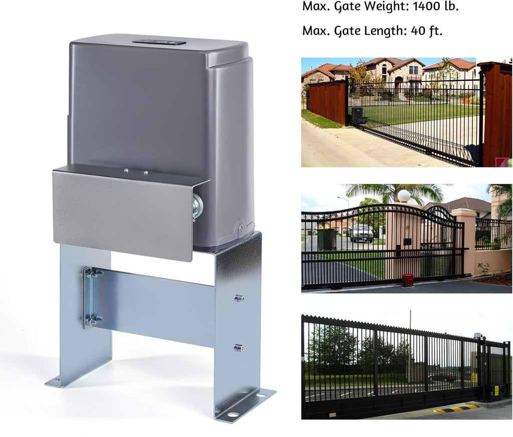 Automatic Sliding Gate Opener with 2 Remote Controls, Electric Motor, Complete Hardware Kit for Sliding Gate Up to 40 Feet T447889
