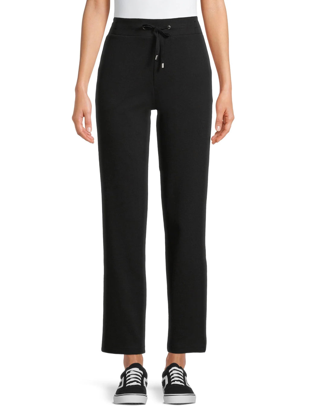 High Rise Drawstring Waist Knit Pants V487723