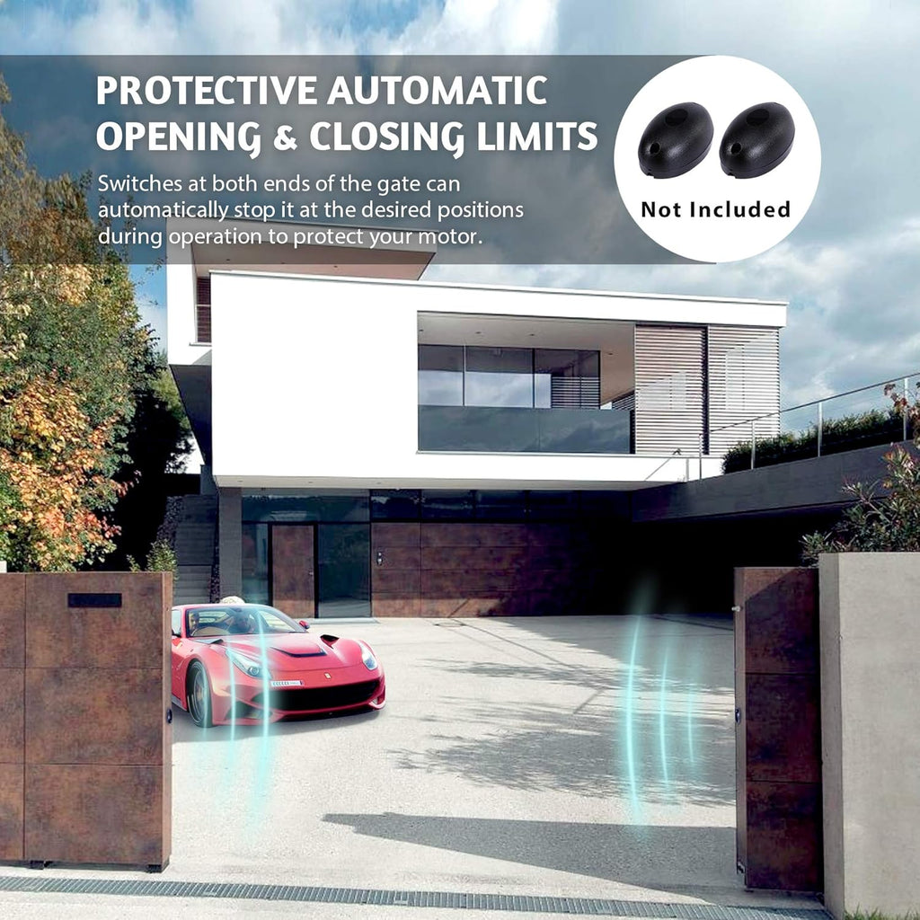 Automatic Sliding Gate Opener with 2 Remote Controls, Electric Motor, Complete Hardware Kit for Sliding Gate Up to 40 Feet T447889