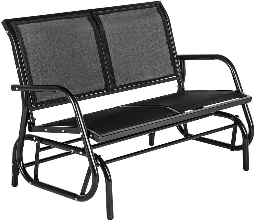 2-Person Outdoor Glider Bench Black J77991