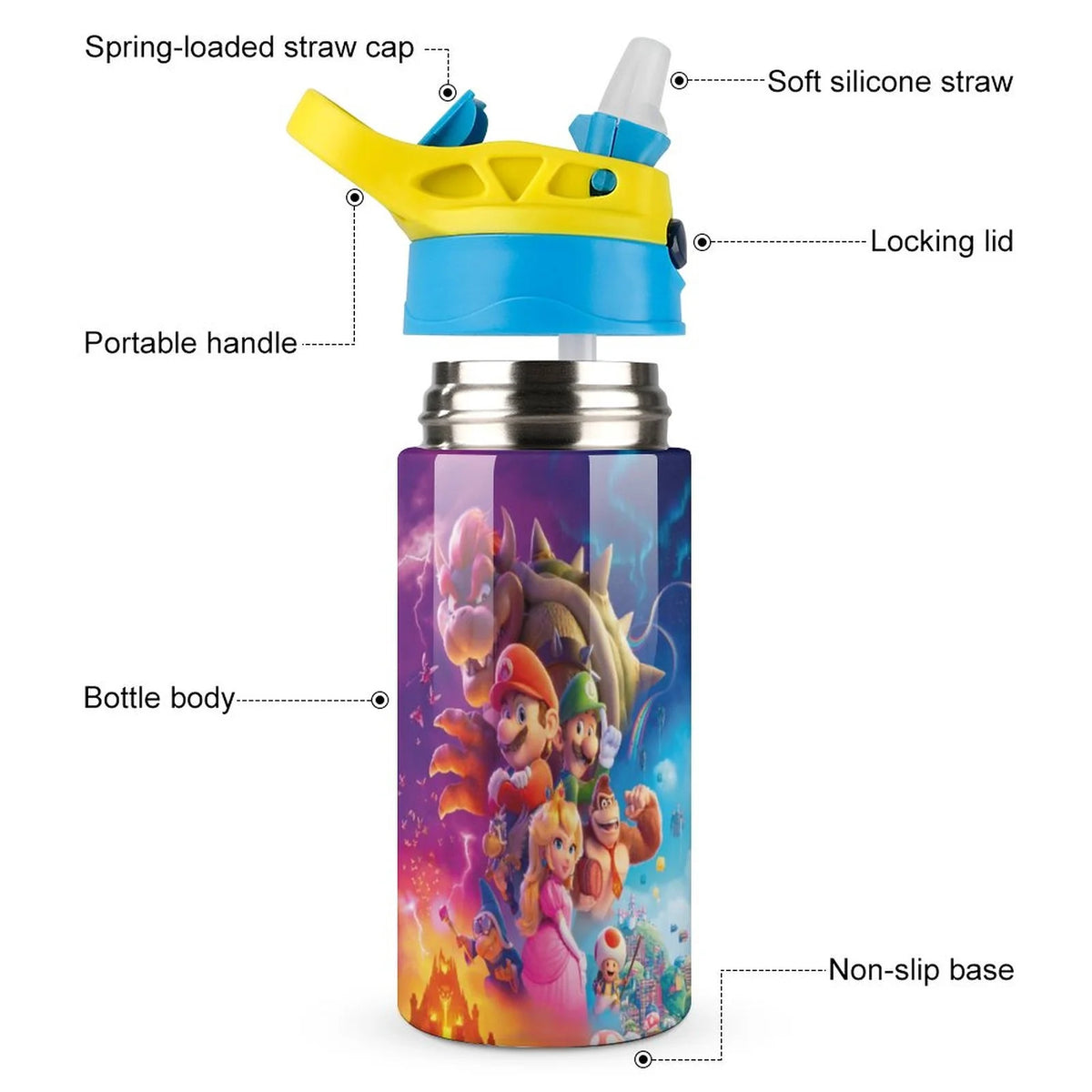 Insulated Stainless Steel Water Bottle with Straw W854189