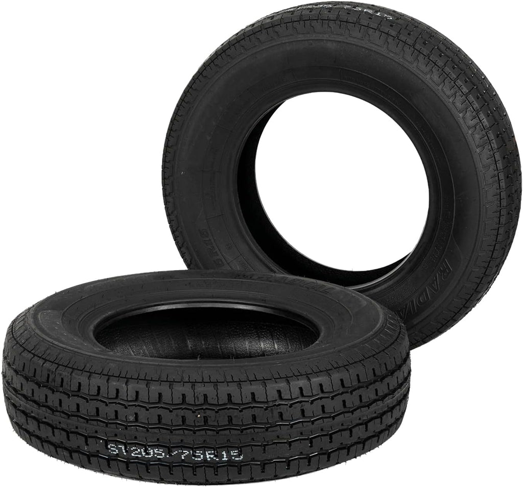 2PCS ST205-75R-15 Trailer Tire Load Range D 8PR Tubeless Tires S186216