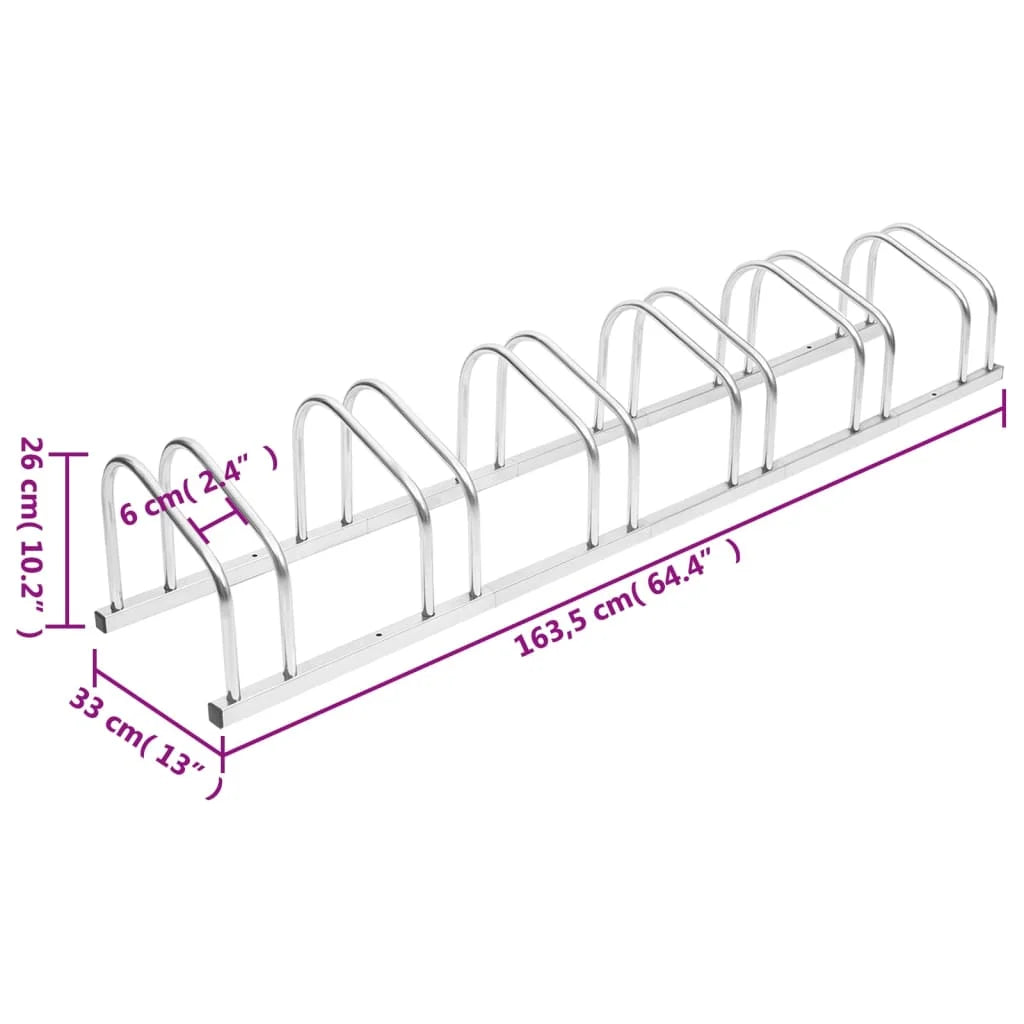 6 Bike Galvanized Steel Bike Rack S457547