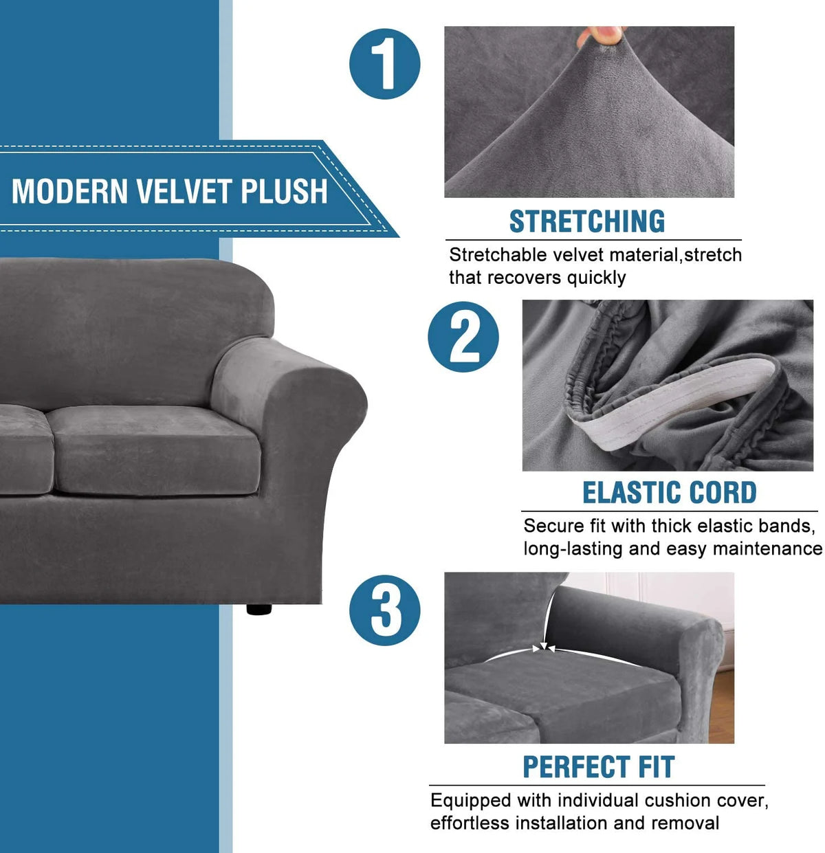 Gray Polyester Loveseat Slipcover X995570