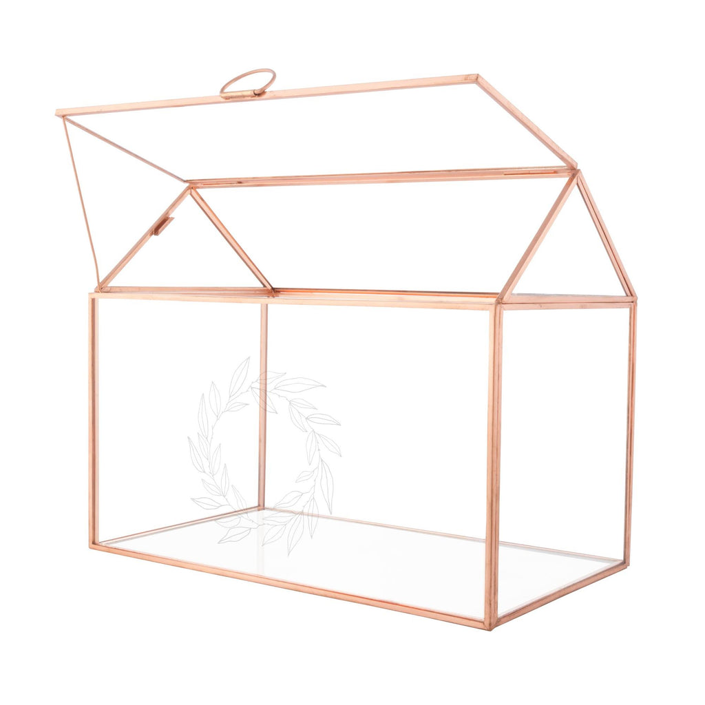 Glass Terrarium Card Holder, Rose Gold N455351