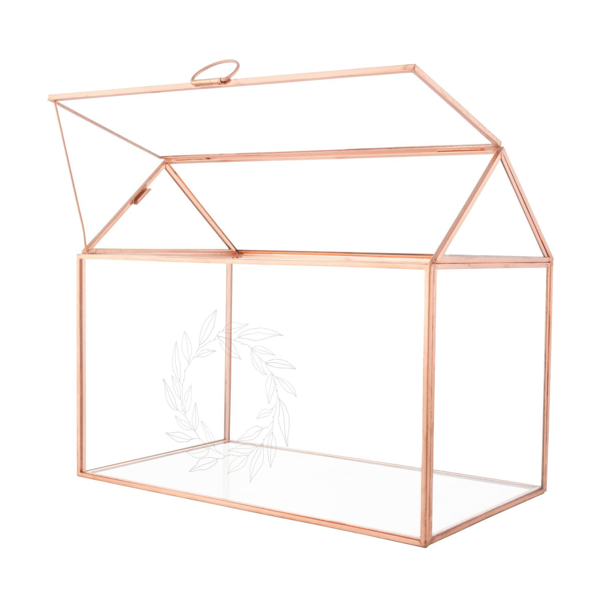 Glass Terrarium Card Holder, Rose Gold N455351