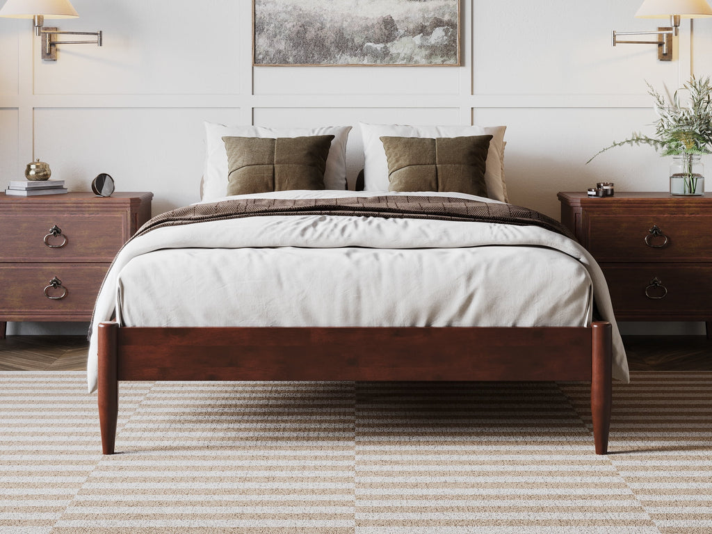 14" Walnut Solid Wood Platform Bed S39661