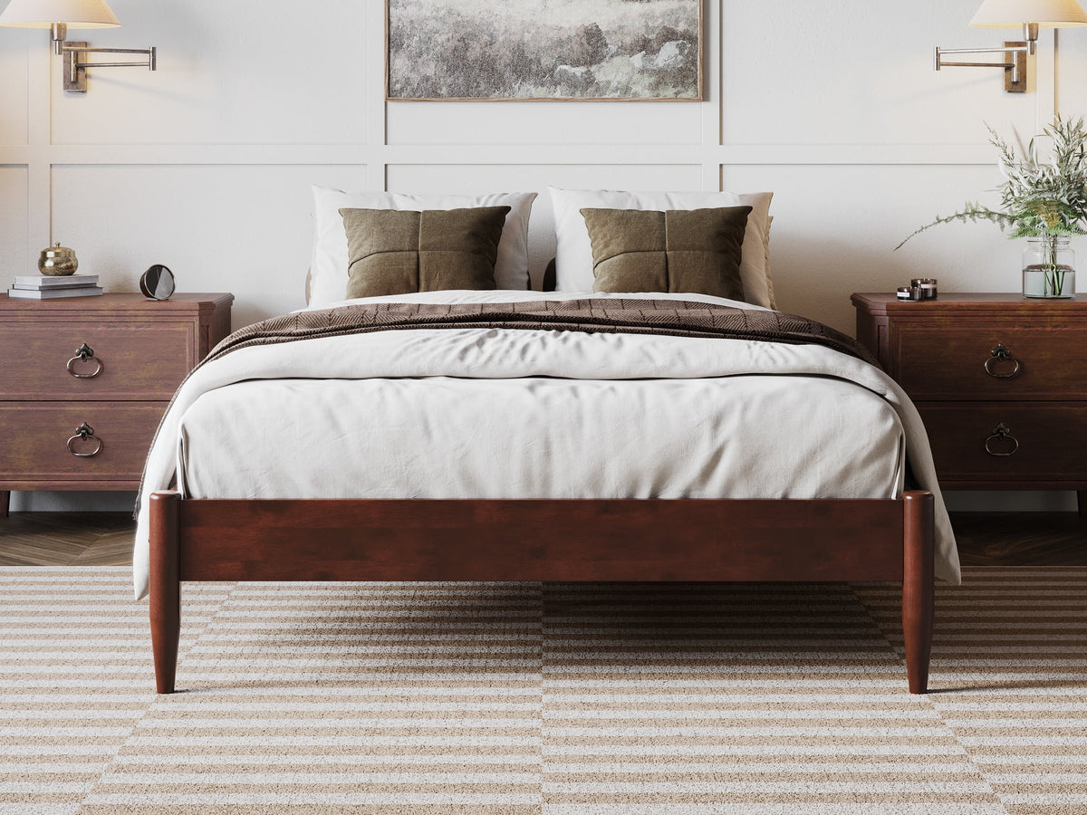 14" Walnut Solid Wood Platform Bed S39661
