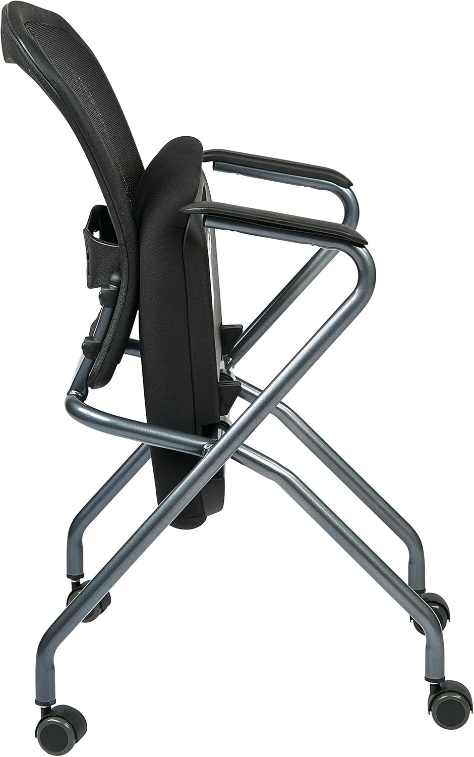 Titanium Finish Folding Chair with Casters, 2-Pack S639528