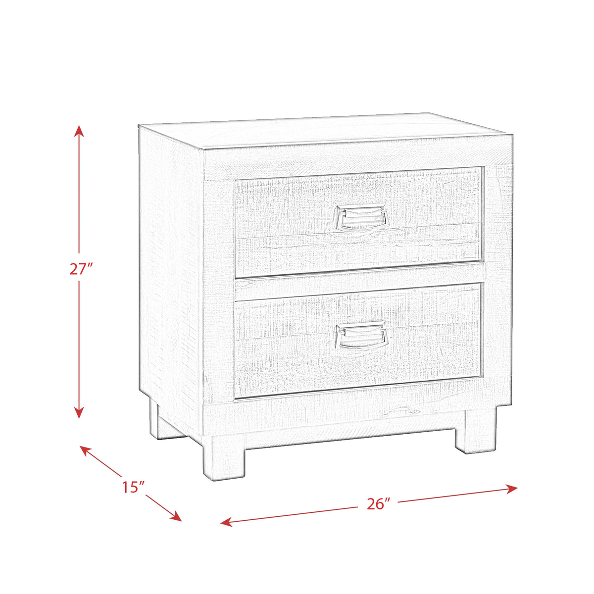 2-Drawer Nightstand S8429