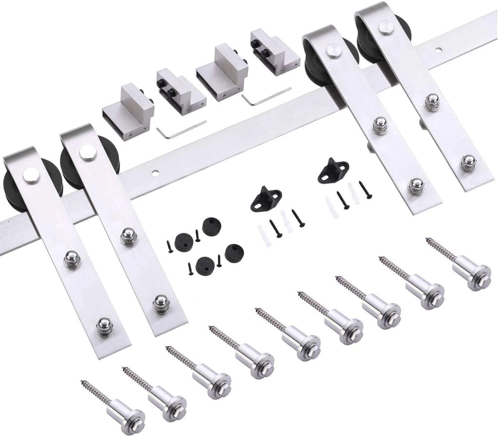 Double Barn Door with Clear Glass 12 lites Matte White X29794