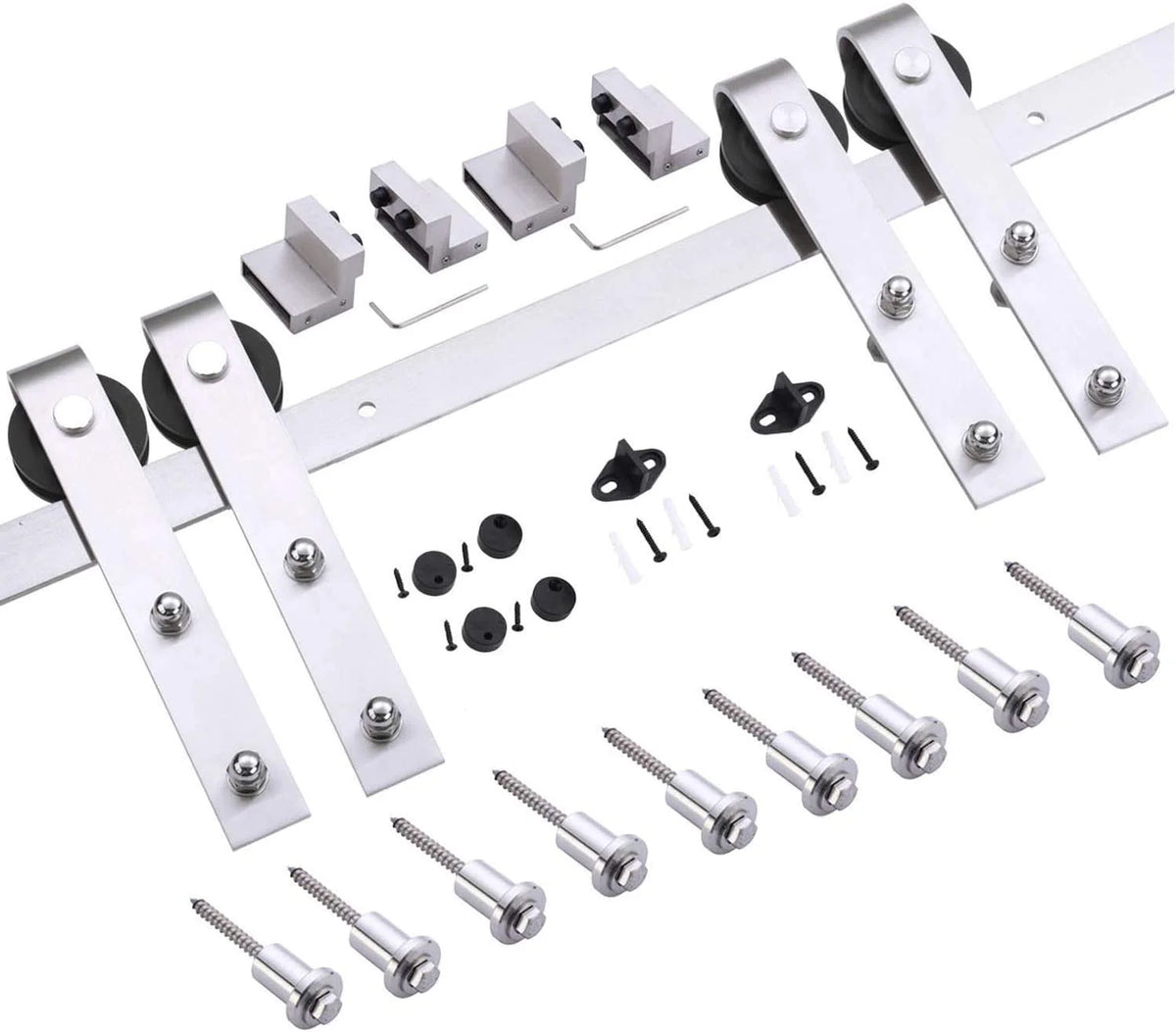 Double Barn Door with Clear Glass 12 lites Matte White X29794