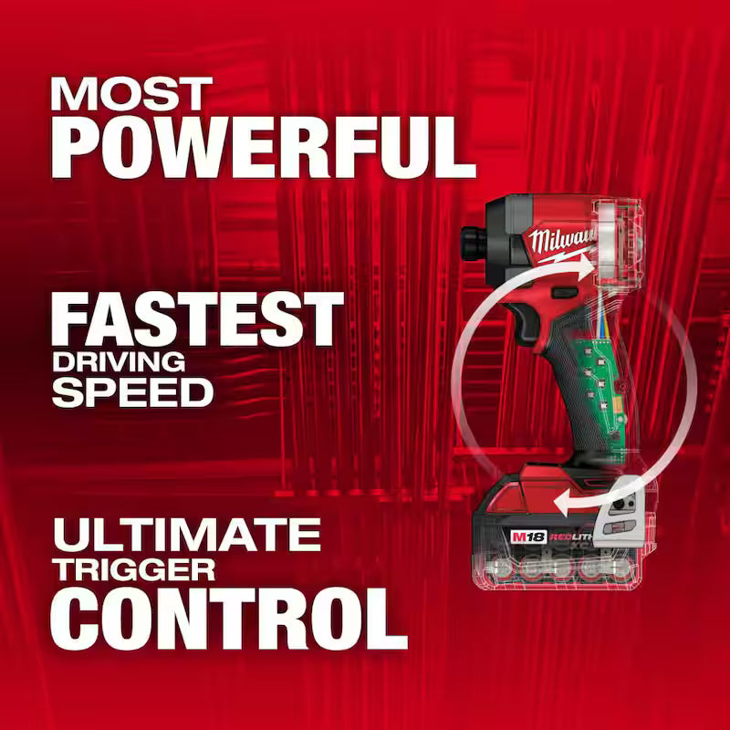 18V Cordless 1/4 in. Hex Impact Driver Kit with Batteries Charger Hard Case R399636