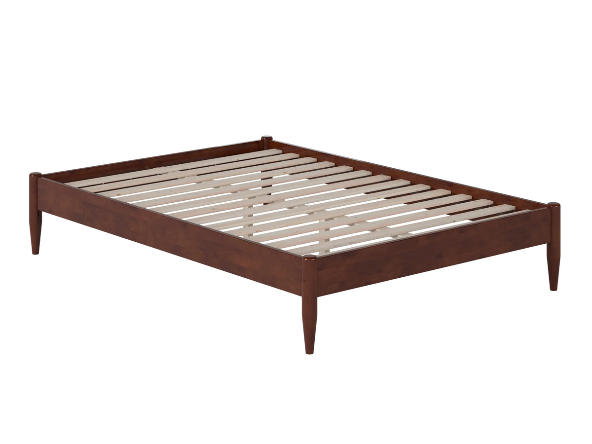 14" Walnut Solid Wood Platform Bed S39661