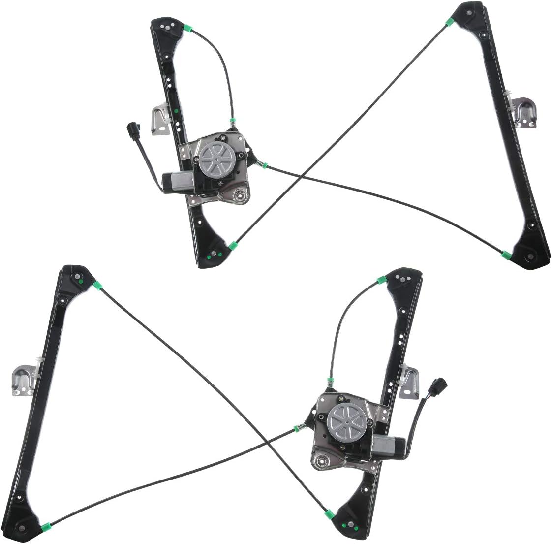 Power Window Regulator with Motor Compatible with Oldsmobile Alero Pontiac Grand Am 1999-2005 Coupe 2-Door Front Right Passenger Side Pack of 2 M166235