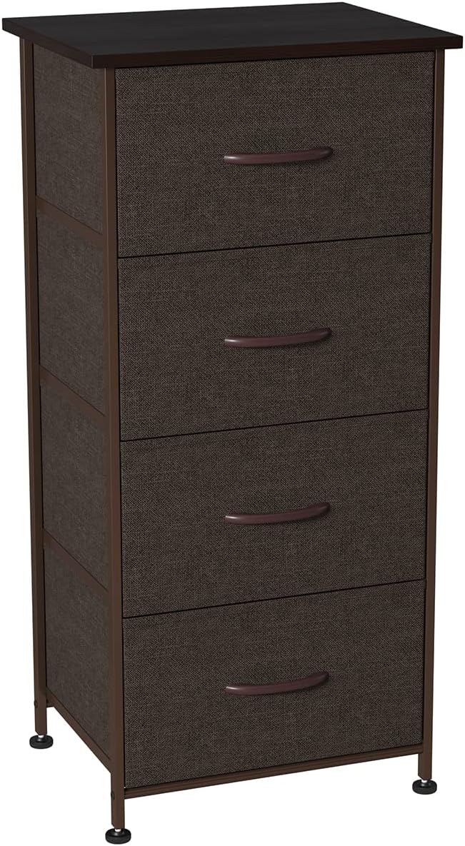 Gray Fabric 4 Drawer Nightstand Dresser D52165