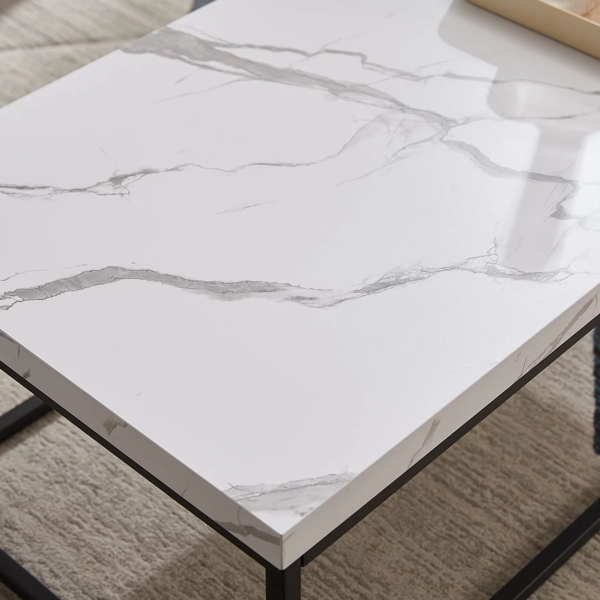Marble Wood and Metal Side Table G9087