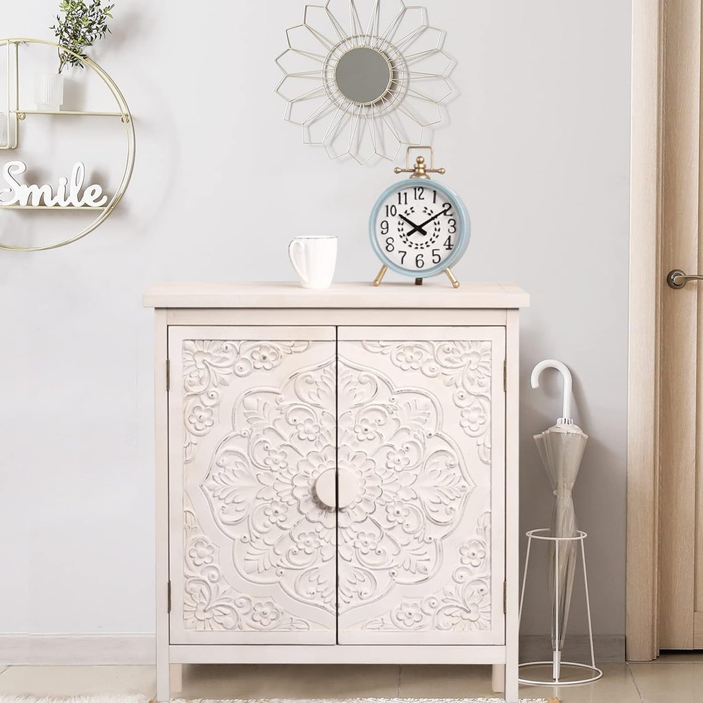 Farmhouse Buffet with Sliding Door Storage Cabinet B659