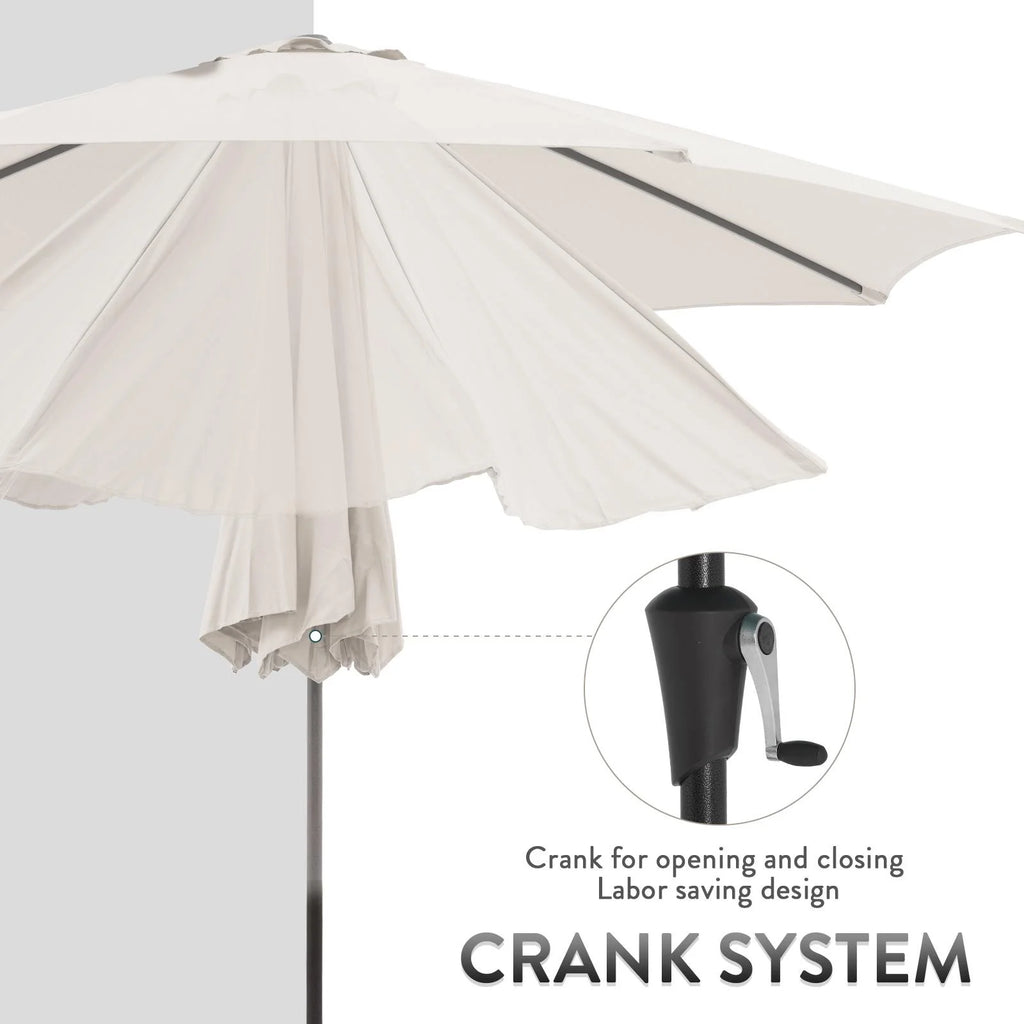 Cream 9-Feet Patio Umbrella with 8 Ribs P951