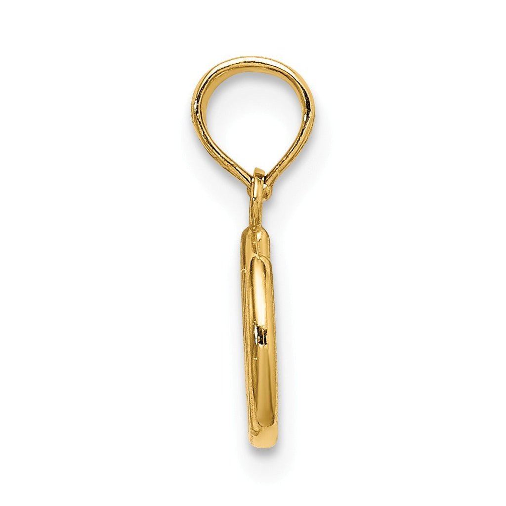 14k Solid Gold Peace Symbol Pendant Necklace L58498