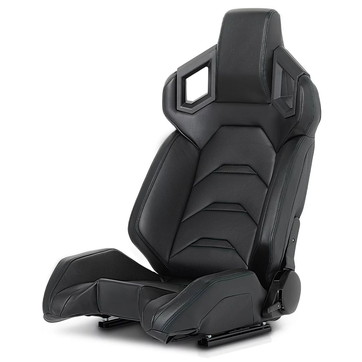Black Ergonomic Racing Seat with Adjustable Slide I41967