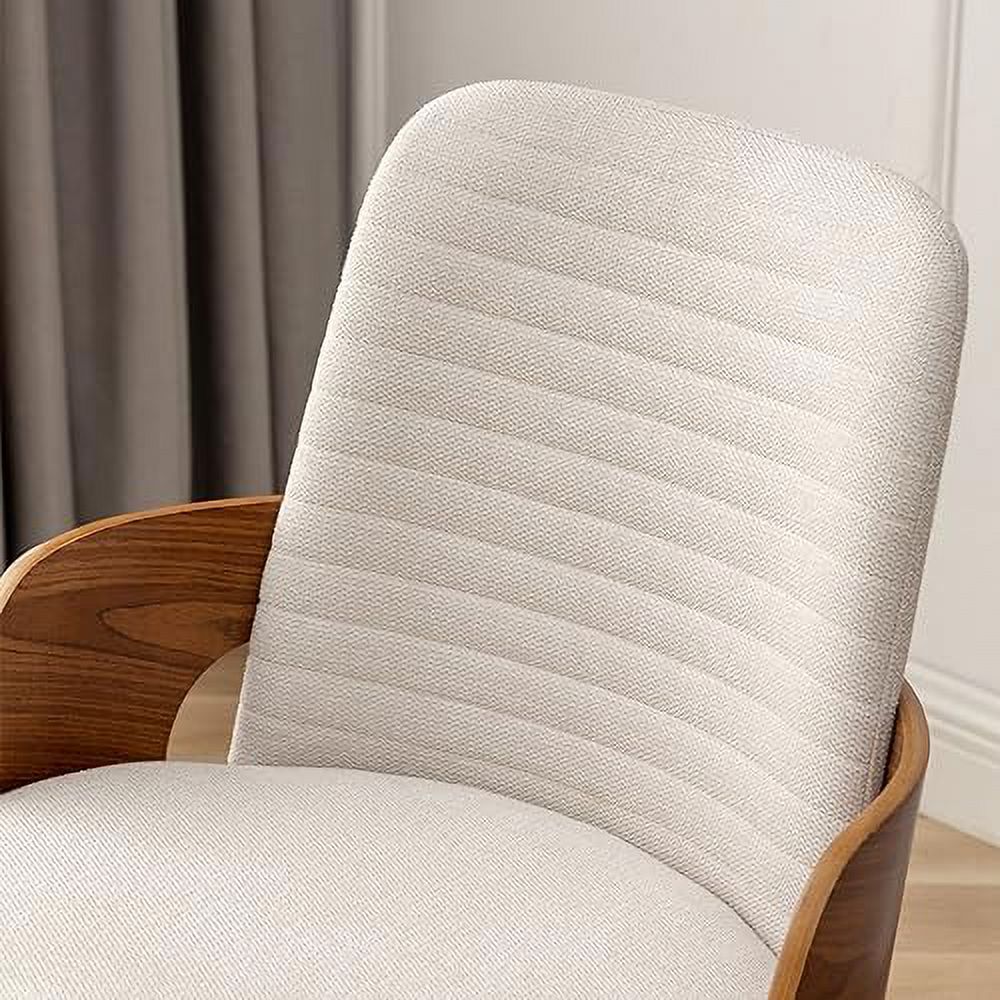 Beige Upholstered Dining Chairs with Metal Legs X379