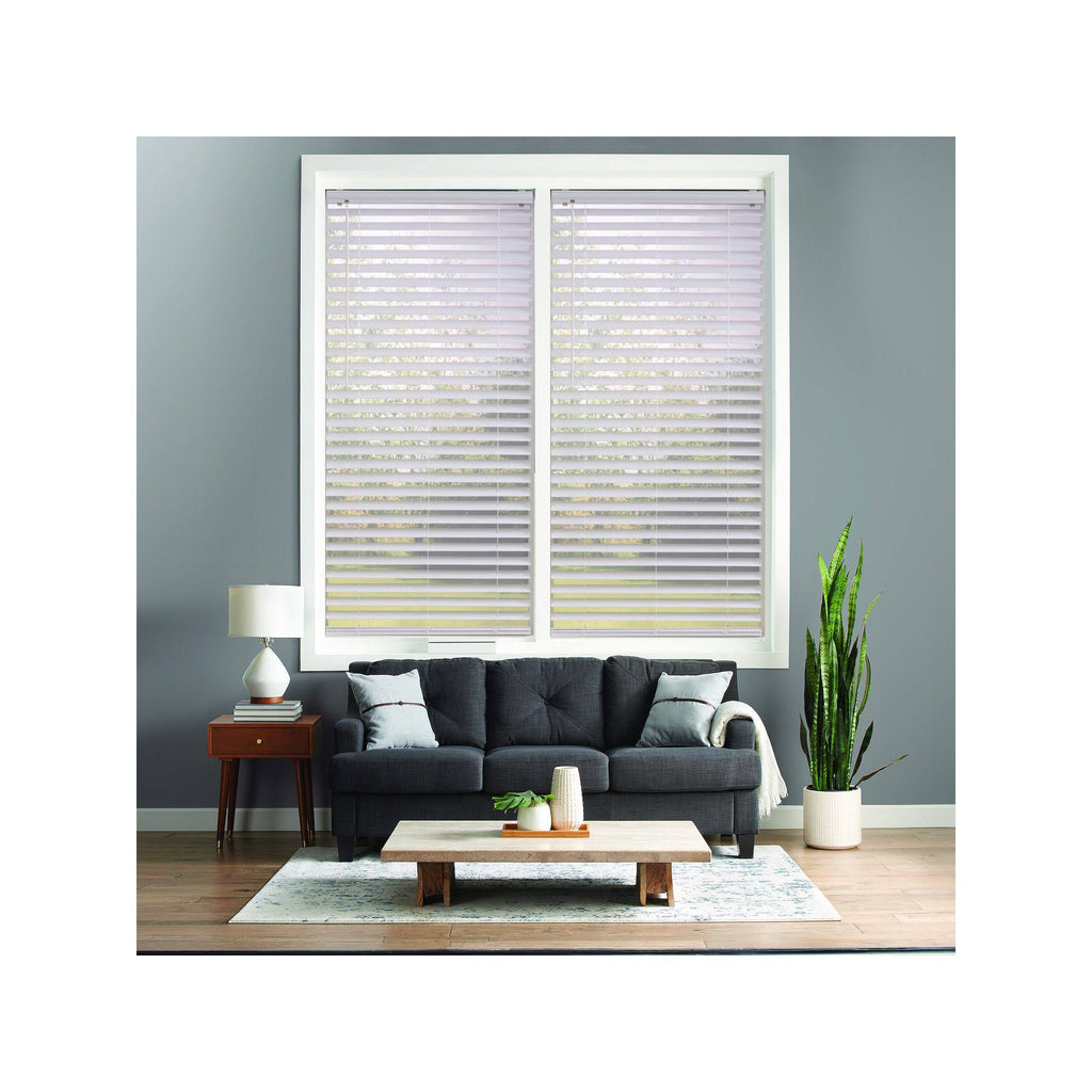 White Cordless Venetian Vinyl Blinds W9208