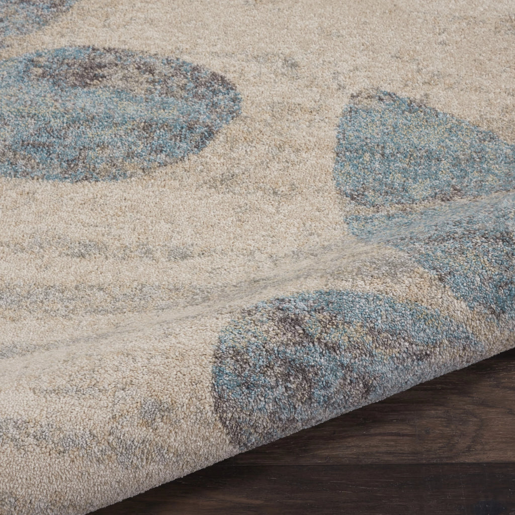 Ivory Light Blue 8' x 10' Area Rug N809