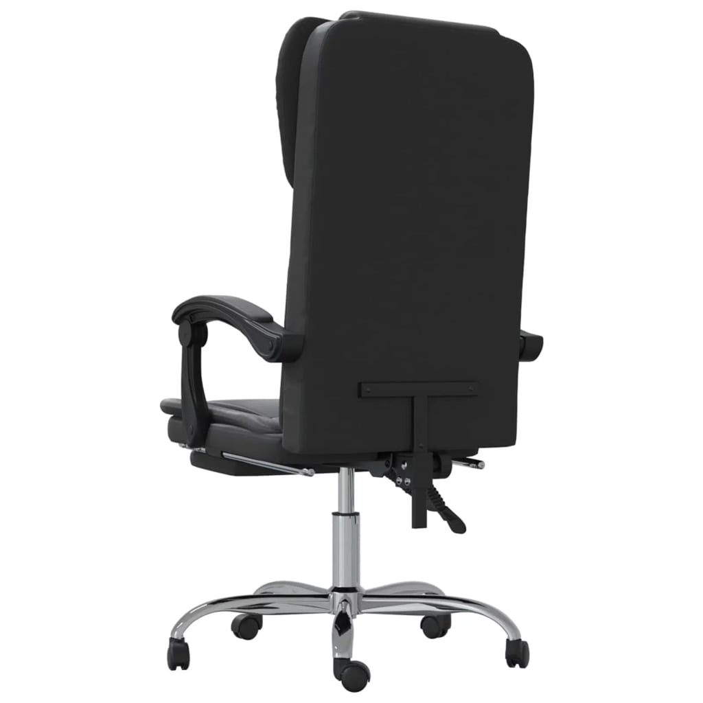 Black Faux Leather Reclining Office Chair S4032