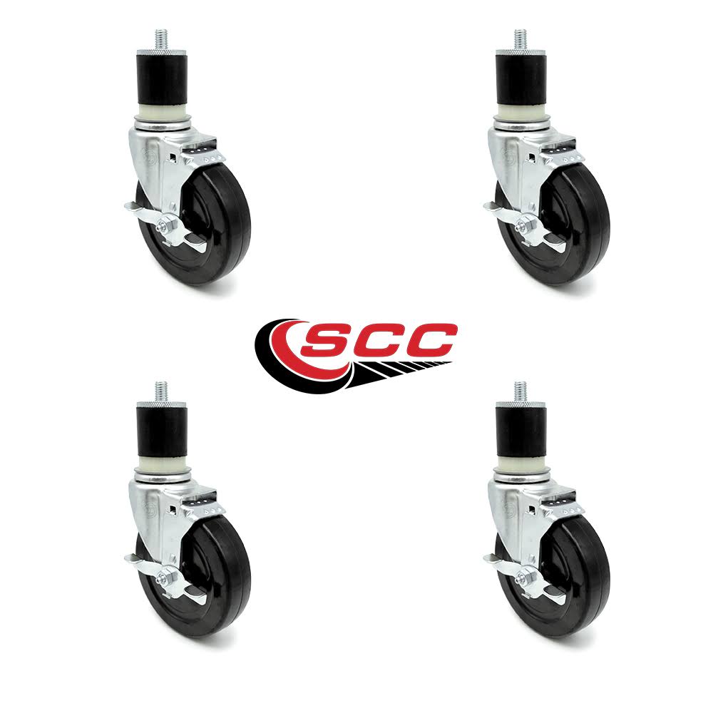 5x22 x 1.25 Hard Rubber Wheel Swivel Casters M1607