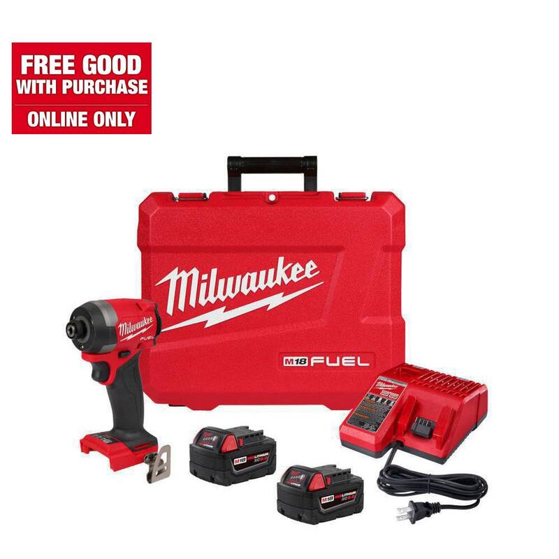 18V Cordless 1/4 in. Hex Impact Driver Kit with Batteries Charger Hard Case R399636