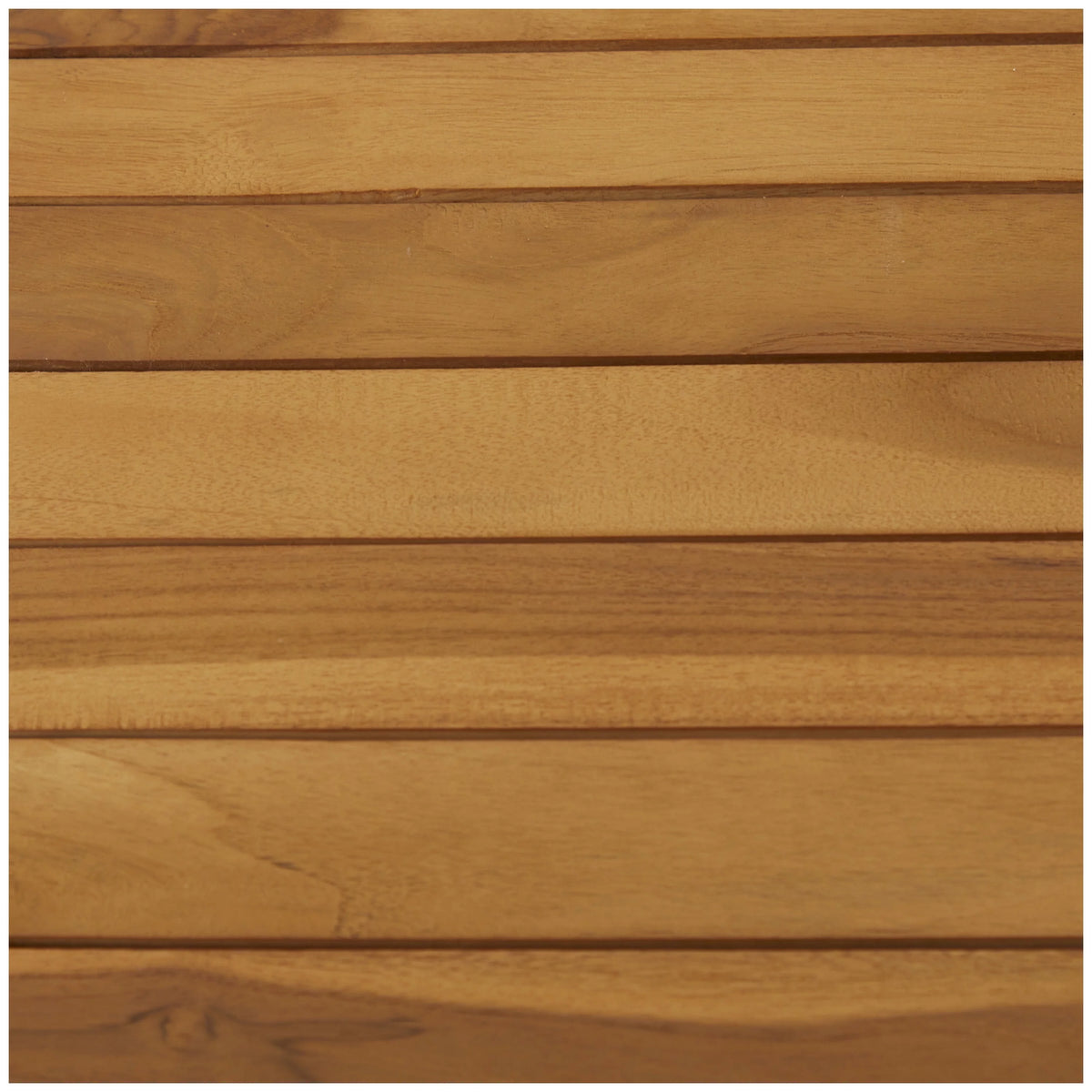 36" x 30" Brown Teak Wood Slatted Outdoor Dining Table N13349