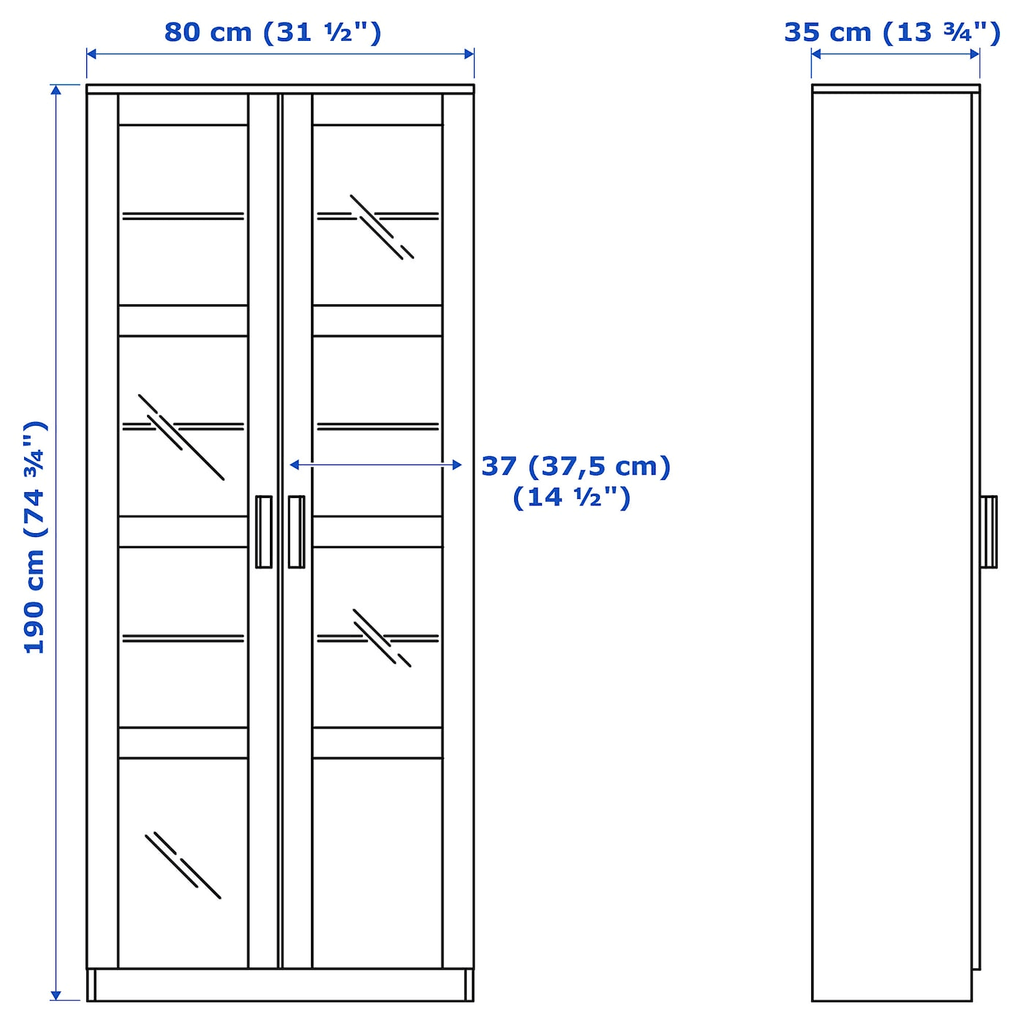 Glass-Door Cabinet, White H14027