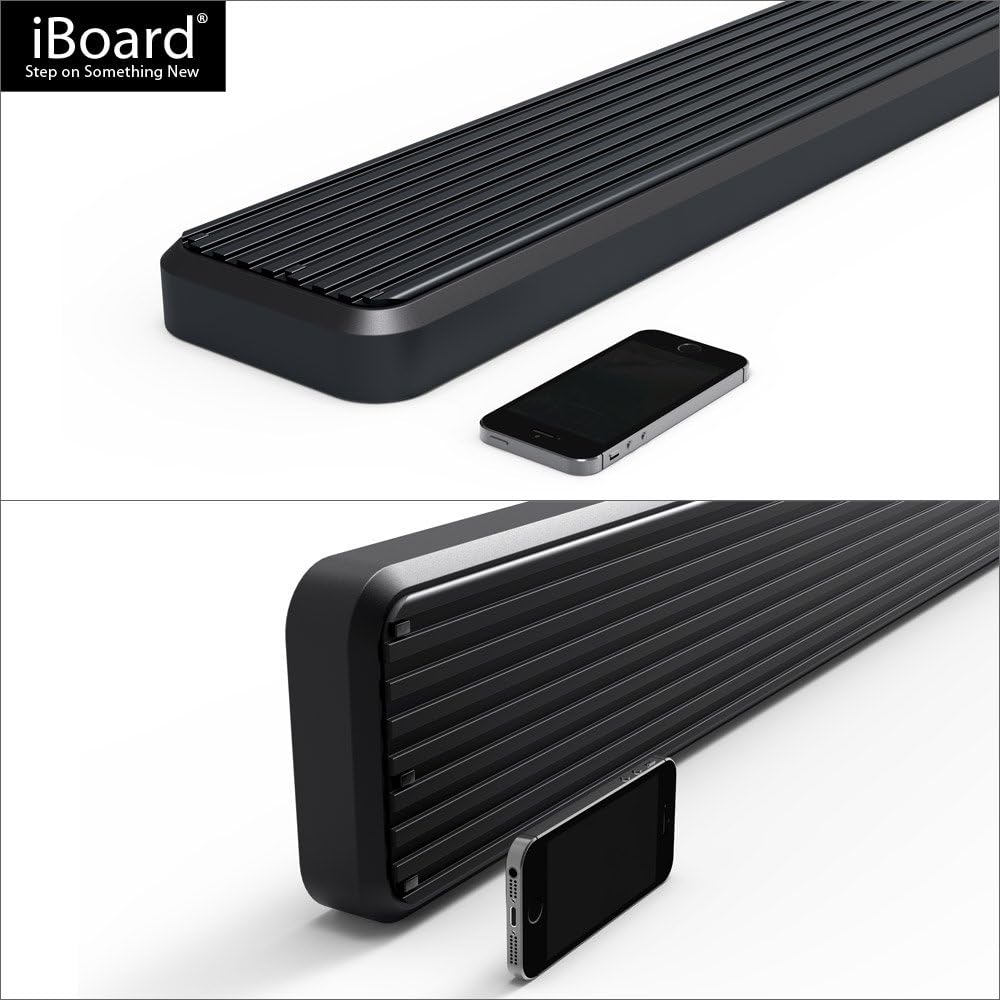 Black Powder Coated 6 inches Running Boards Side Steps Step Rails F927350