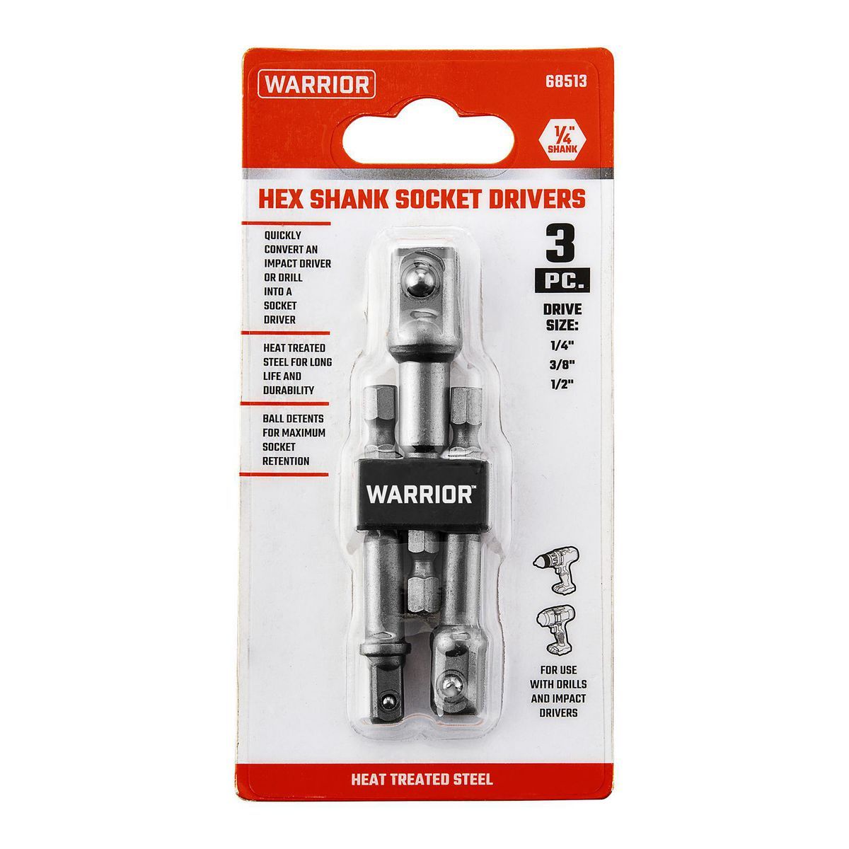 Hex Shank Socket Driver Set, 3-Piece A824