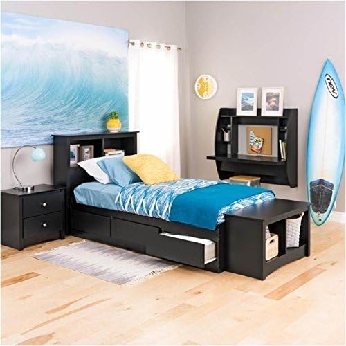 Twin Bookcase Headboard in Black F9742