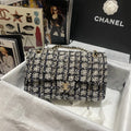 Black Beige Glittered Tweed Bag G932